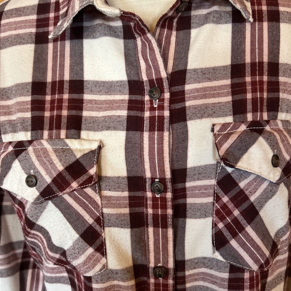 Sanctuary Plaid Lightweight Flannel Shirt Button Up Sz Small Cozy Cabincore Fall - Picture 4 of 11